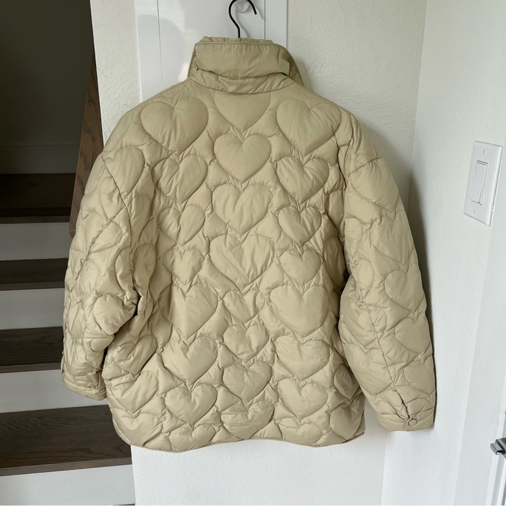 Sandro Gloriana Heart Quilted Jacket in Tan - Picture 5 of 13